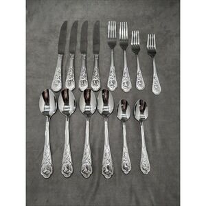 Cambridge Stainless Steel Flatware Rooster Pattern 14 Pieces INCOMPLETE SET